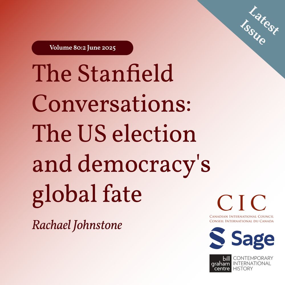 Just 2 weeks after the 2024 US election, the 4th Stanfield Conversation at Dalhousie University asked: what’s next for democracy? Read Rachael Johnstone’s essay in IJ (80/2): https://doi.org/10.1177/00207020251340951