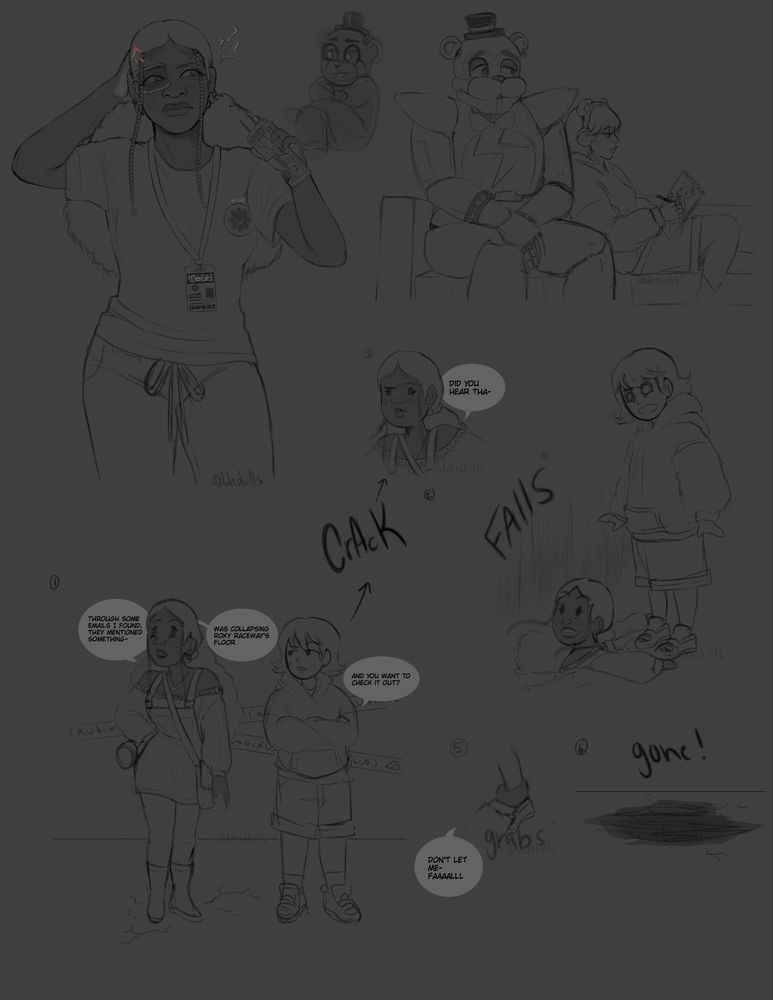 Cassie communicates with Helpi through a modified Vanni eyewear; only she can see Helpi due to her being connected to the network 
Discovering the sinkhole in Roxy's Raceway