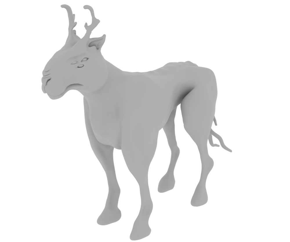 Creature with six eyes and no hair