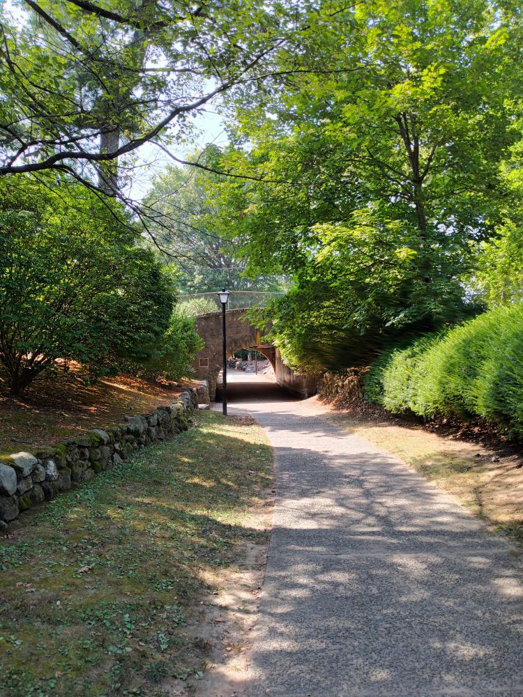 A pedestrian path runs under a street in Radburn, NJ