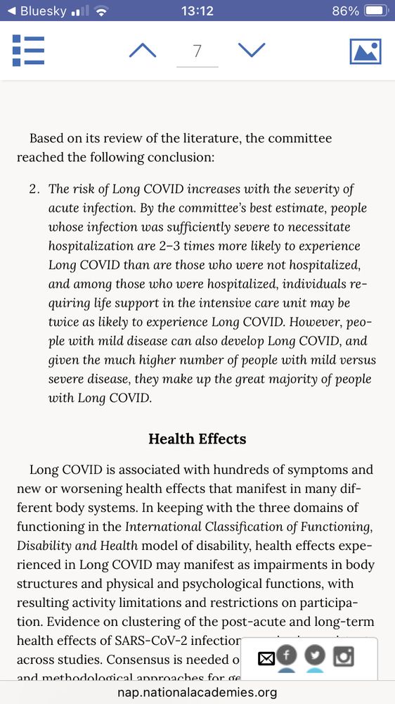 “The risk of Long COVID increases with the severity of acute infection. By the committee’s best estimate, people whose infection was sufficiently severe to necessitate hospitalization are 2–3 times more likely to experience Long COVID than are those who were not hospitalized, and among those who were hospitalized, individuals requiring life support in the intensive care unit may be twice as likely to experience Long COVID. However, people with mild disease can also develop Long COVID, and given the much higher number of people with mild versus severe disease, they make up the great majority of people with Long COVID.

National Academies of Sciences, Engineering, and Medicine. 2024. Long-Term Health Effects of COVID-19: Disability and Function Following SARS-CoV-2 Infection. Washington, DC: The National Academies Press. https://doi.org/10.17226/27756.”