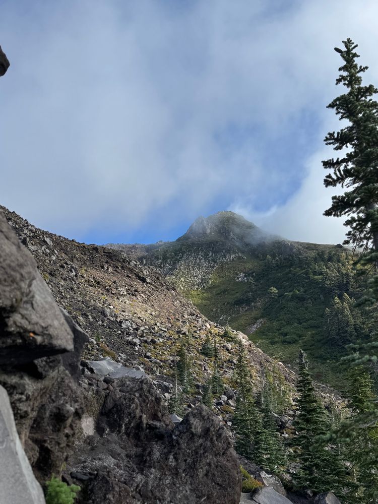 A view of the side of Mount St. Helens. 