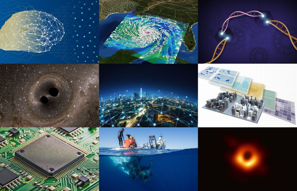 A combination of thumbnail images illustrating many of the Big Impact topics feature on the NSF website using Images from
https://www.nsf.gov/impacts
Please see that link for original image information. Image Montage by Kenna Harmony Rubin