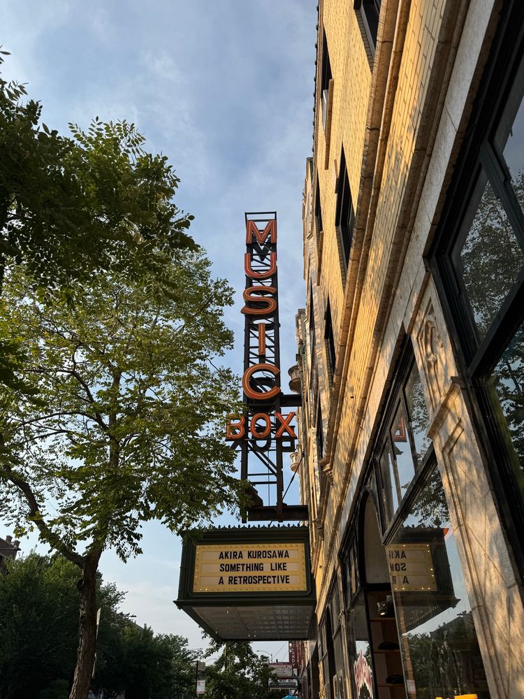 Music Box sign showing Akira Kurosawa Something Like a Retrospective