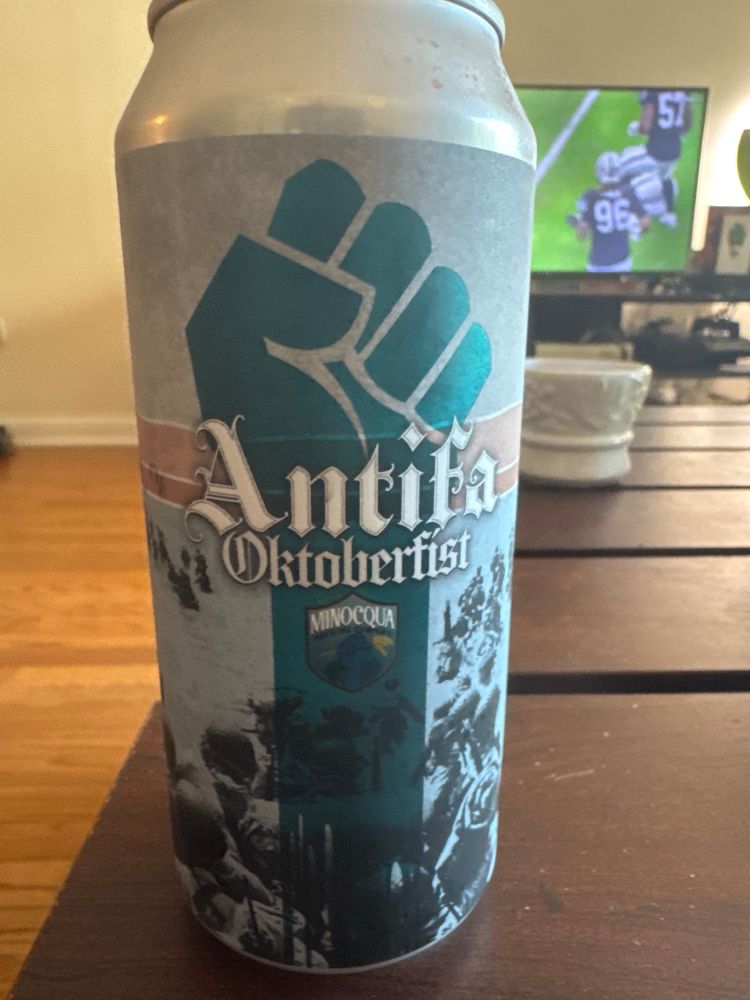Antifa Oktoberfest beer by Minocqua Brewing