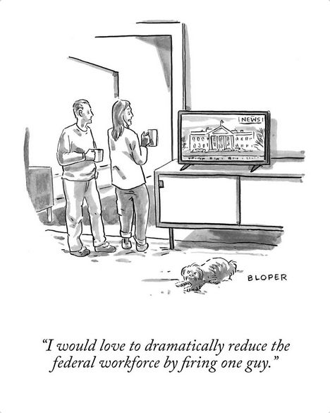 "I would love to dramatically reduce the federal workforce by firing one guy."
