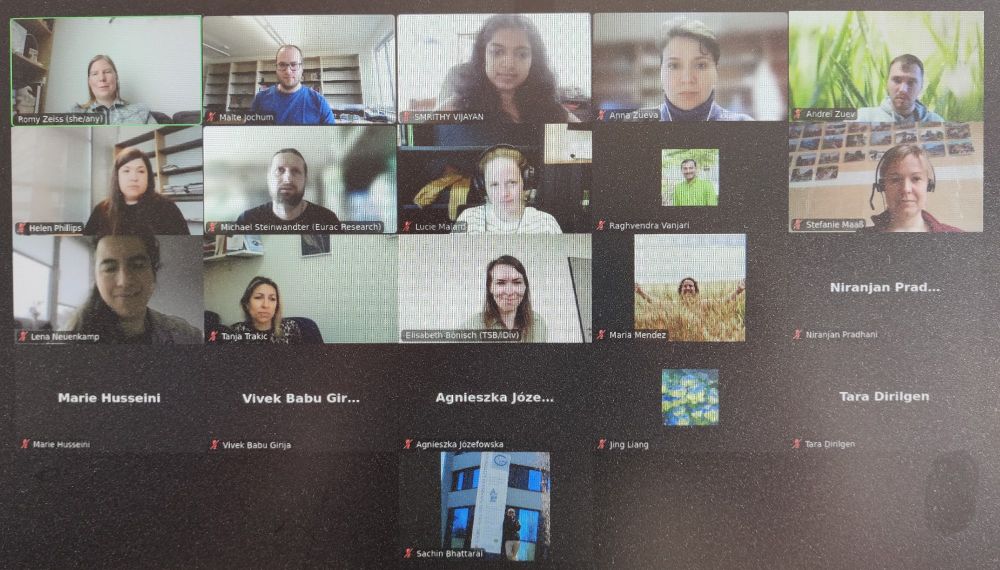Zoom meeting gallery screenshot from our meeting to support the further advertising of our soil biodiversity articles for kids.