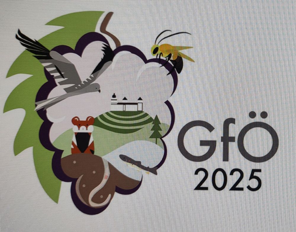 Logo of the 2025 Annual Meeting of the GfÖ in Würzburg, Germany.