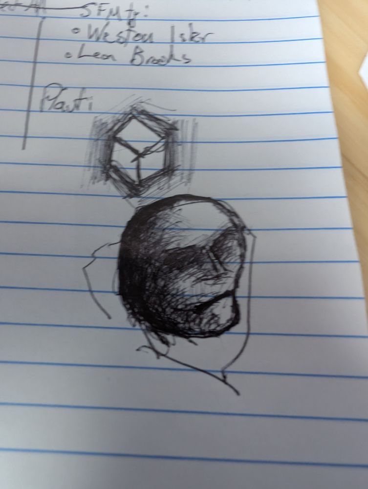A creepy ball point pen drawing I drew of a head
