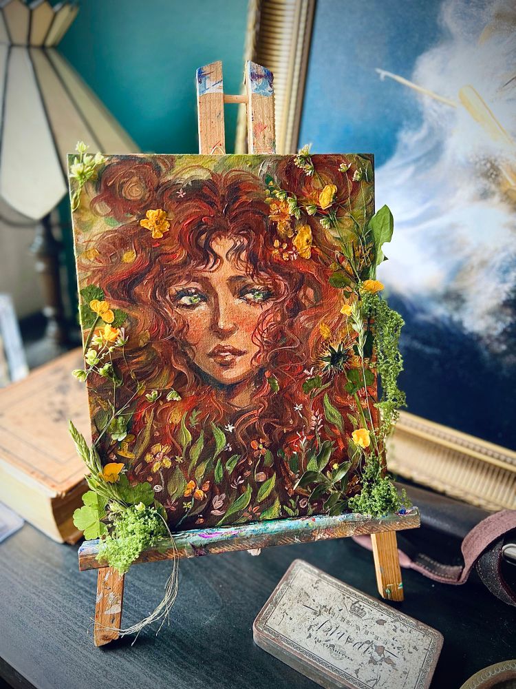 A small oil painting with nature 