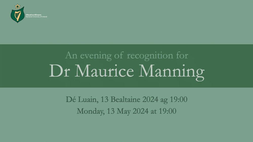 An evening of recognition for Dr Maurice Manning - Presentation