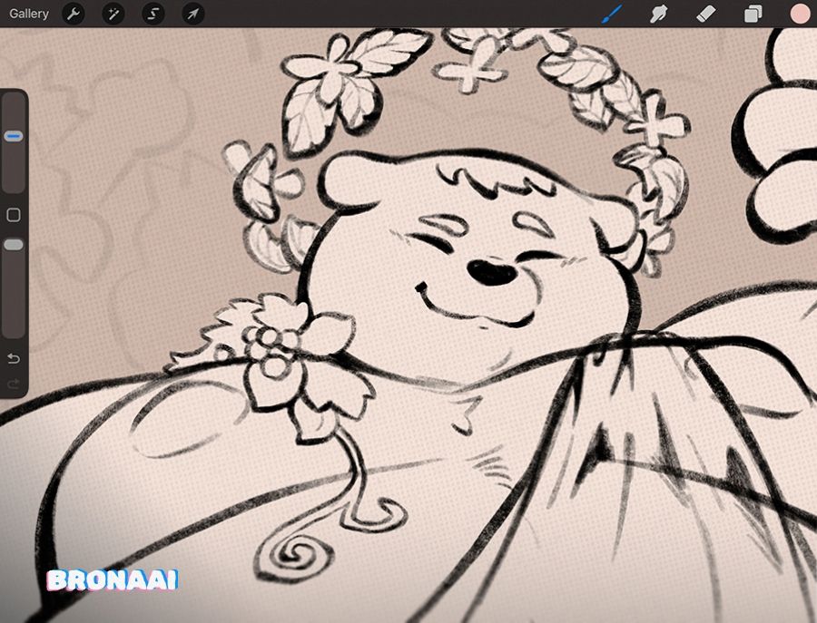 sketch of chubby tiger dad in greek costume. #bronaai-art