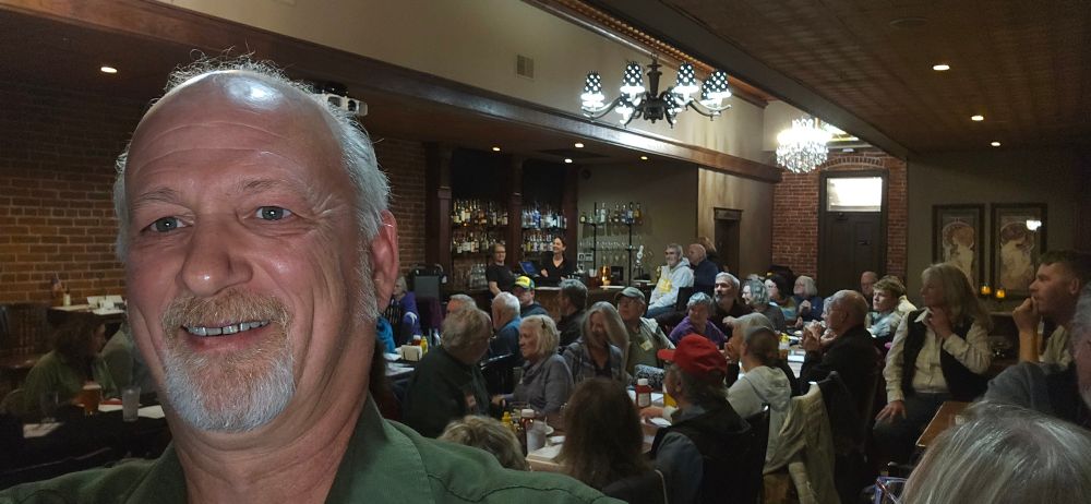 Chris in front of crowd