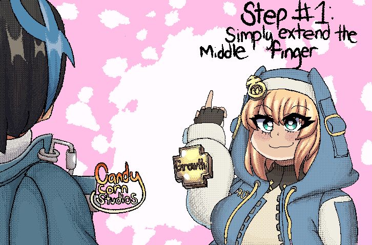 “Step 1: simply extend the middle finger. Bridget proceeds to do as such. She still has her goofy smile on her face