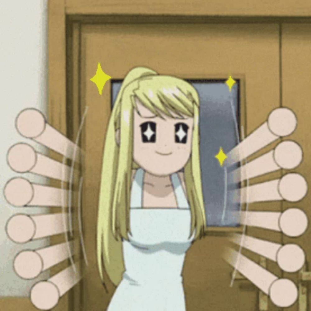 a cartoon girl with a star on her face is standing in front of a door with her arms outstretched