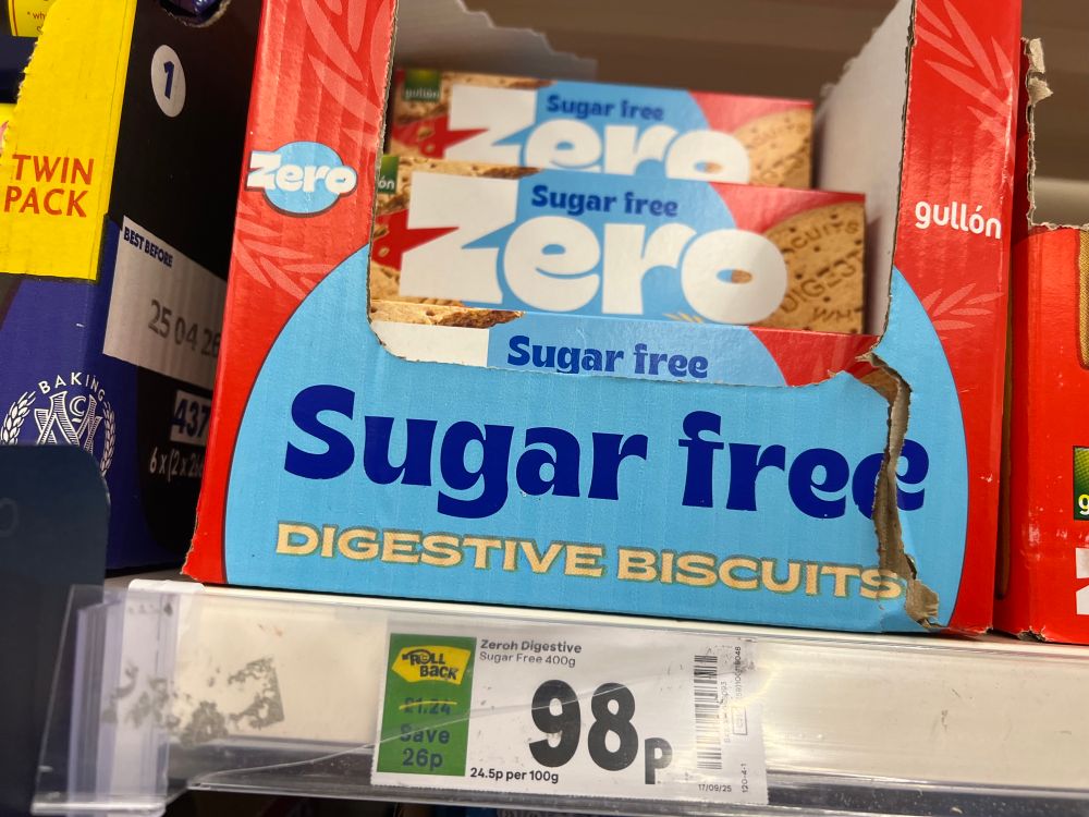 Sugar free version of the world’s dullest biscuit, no sugar, no salt, no fat, no gluten, lifeless shite 