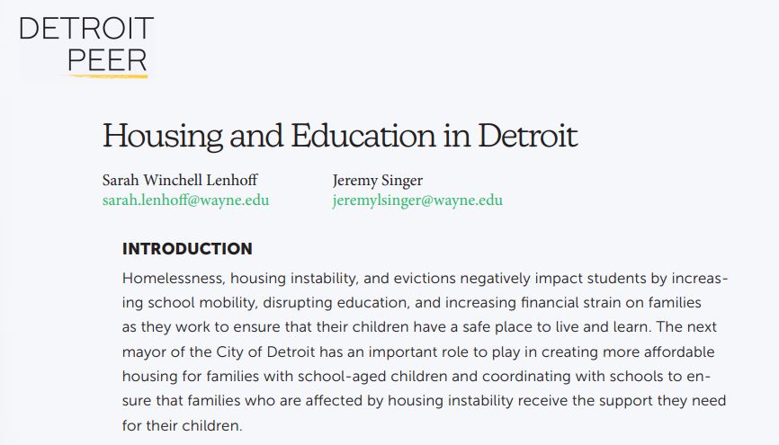 Housing and Education in Detroit