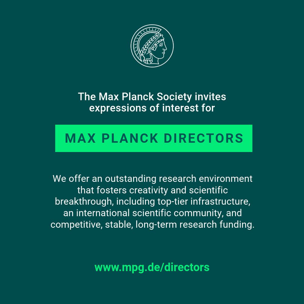 Open Call for Expressions of Interest in Max Planck Directorships:
Expressions of interest can be submitted until 31 October 2025. 