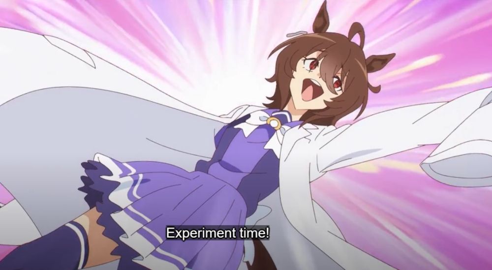 Agnes Tachyon, proudly exclaiming that it's "experiment time".