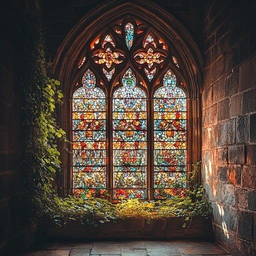 Photograph of a stained glass window