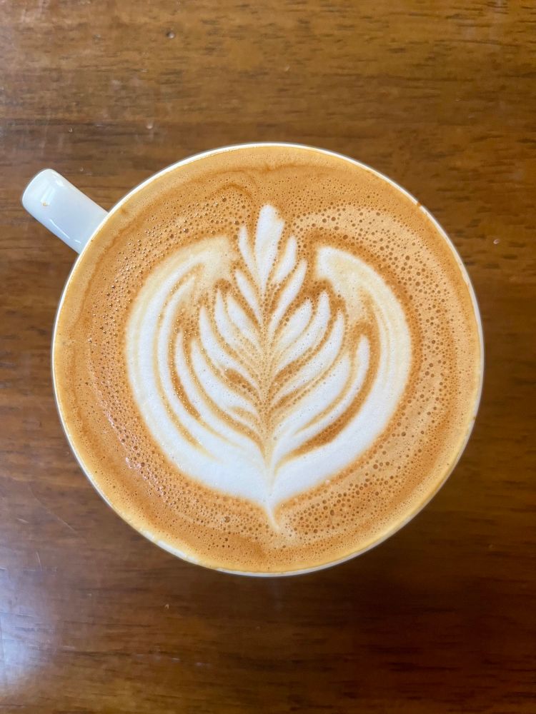 Latte art wrapped rosette 
