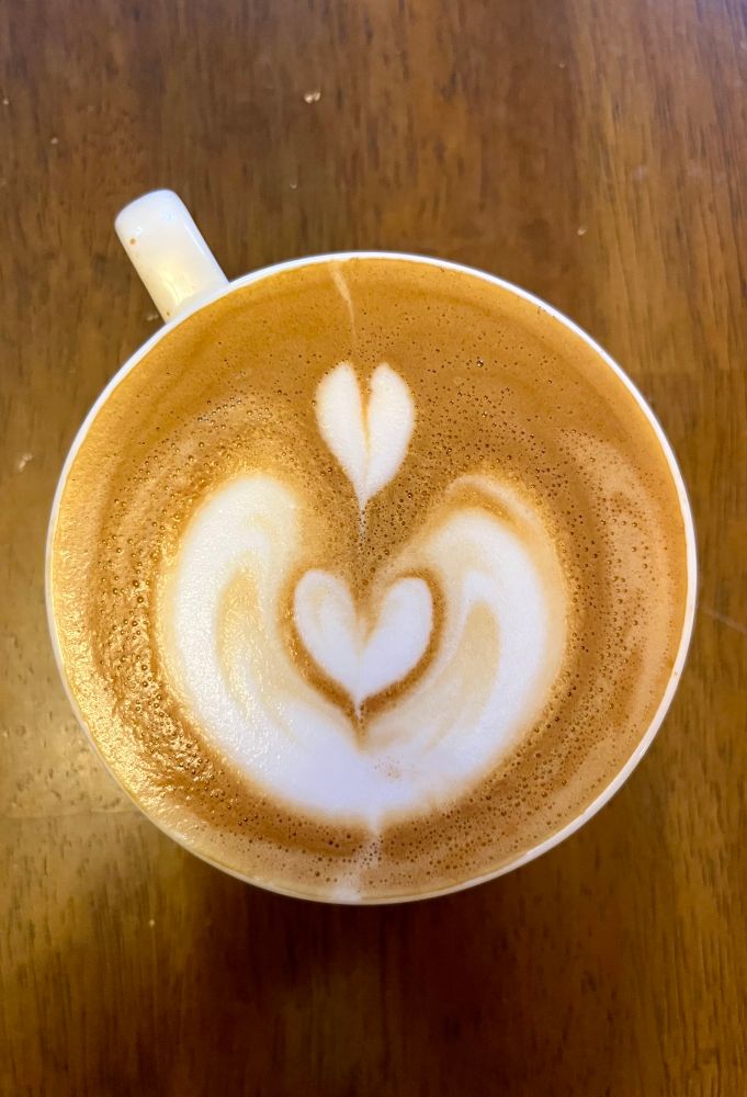 Triple heart latte art