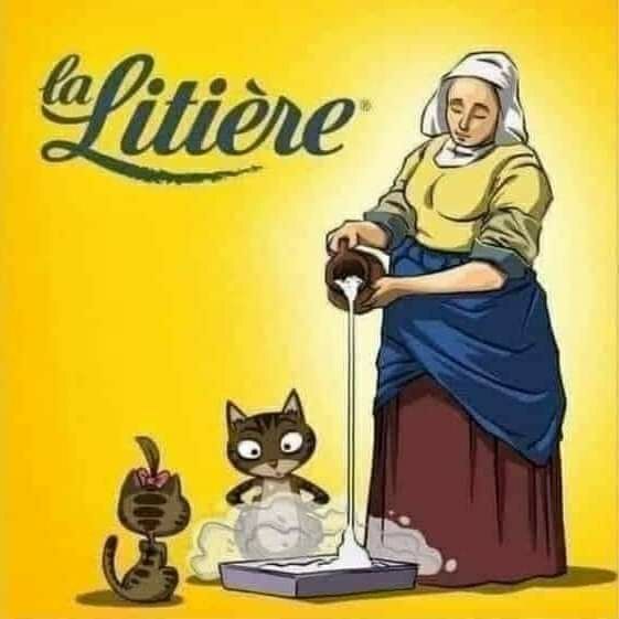 Parodie de la Laitière devenue la litière