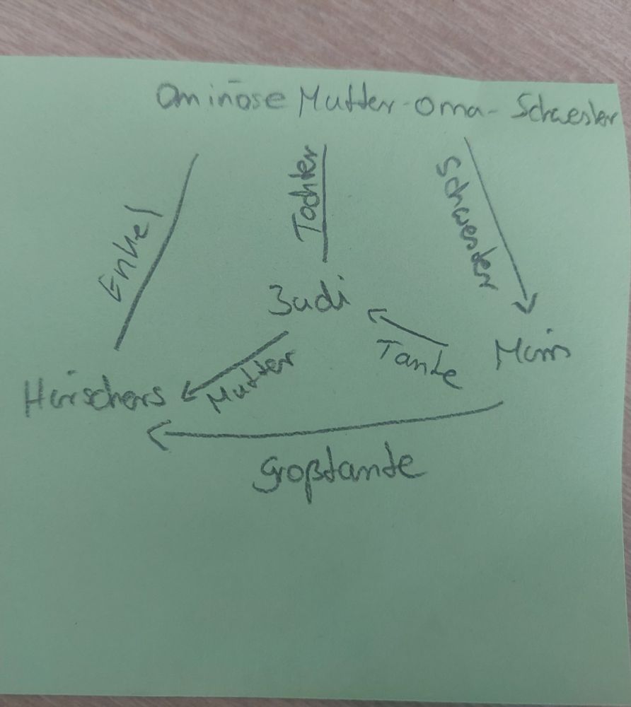 Versuch, die oben genannten Verwandtschaftsverhältnisse zu ordnen