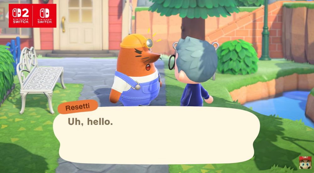 A screenshot of Mr Resetti making his return in the new Animal Crossing New Horizons update, announced today