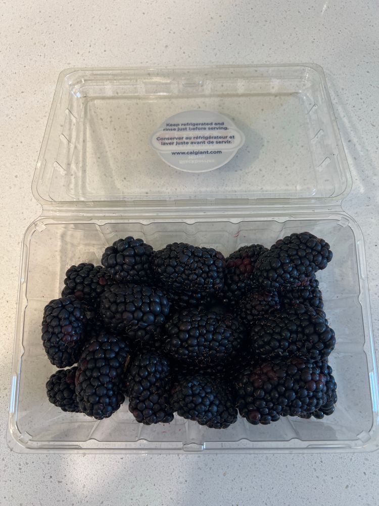 A 12 punch box of blackberries