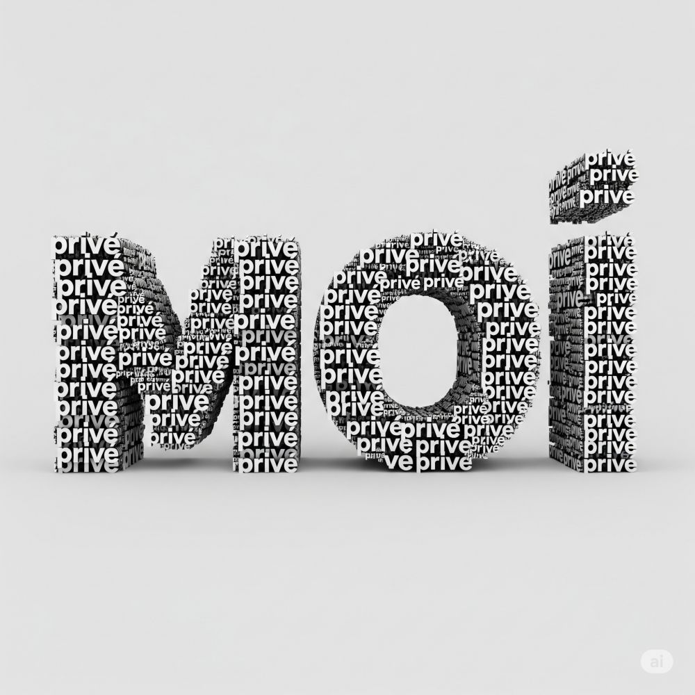 Le mot "Moi" écrit avec le mot "privé" pour en former les lettres 