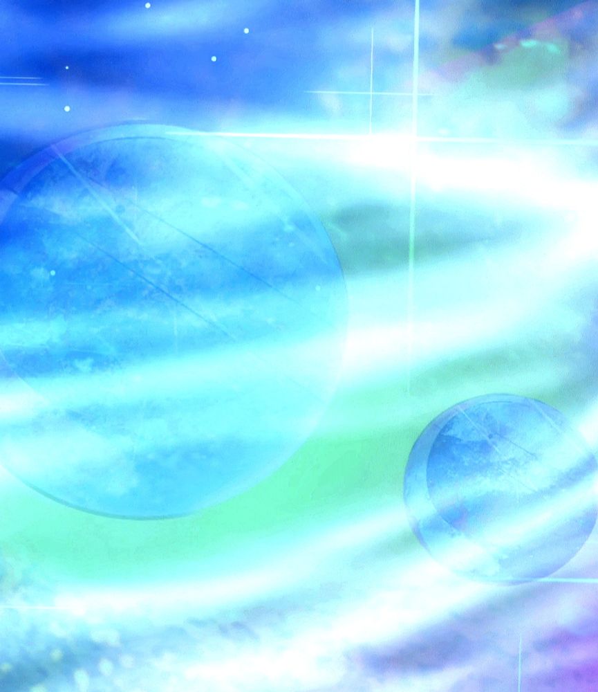 Planets hidden in cosmic clouds in outer space.