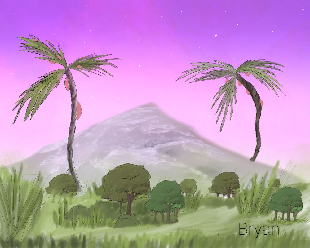 An alien landscape on an Earth-like planet.