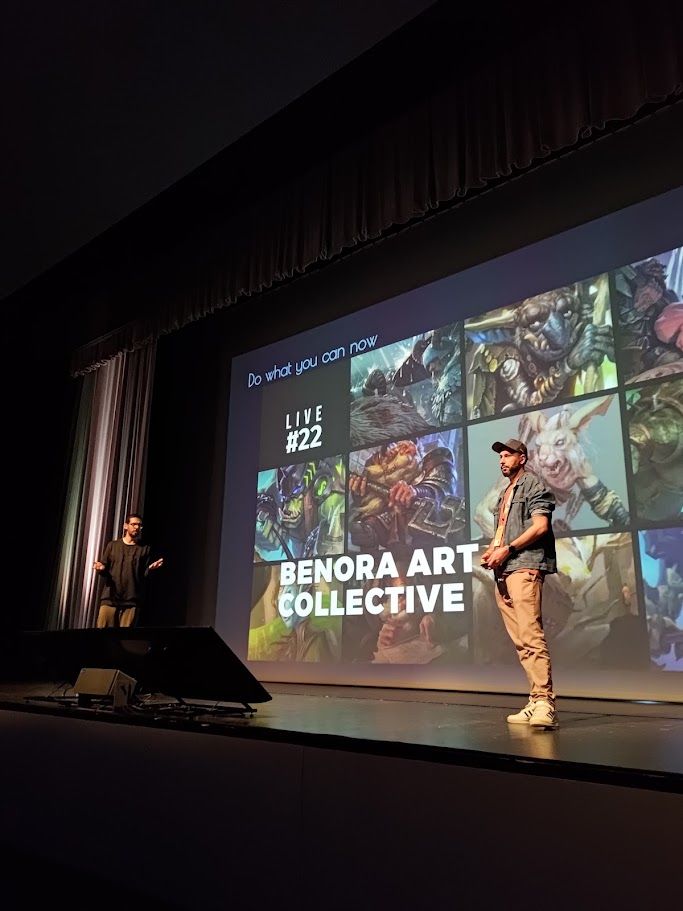 Slide falando do coletivo Benora, que surgiu de uma ideia pequena a princípio, mas acabou tomando rumos grandes e virando o futuro Studio MAR