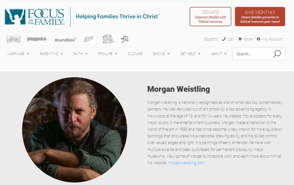 morgan weistling's endorsement of homophobic, transphobic, and anti abortion advocacy group "focus on the family" 