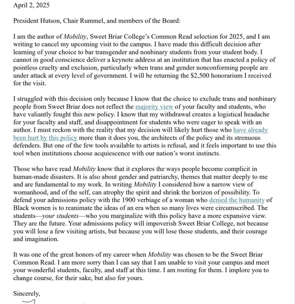 Screenshot of a letter. Full text here: https://drive.google.com/file/d/1WFgiczX6J1VYtVnSLzvaX3L02WuxCuLn/view?usp=drivesdk