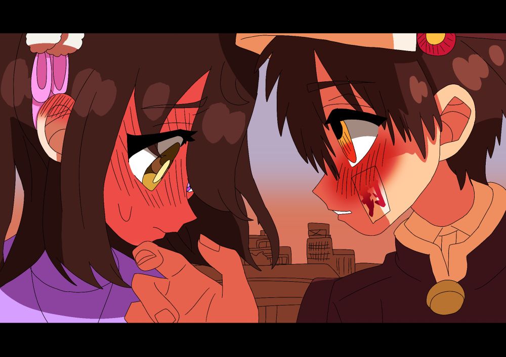 Oc x canon ship edit between Yaki and Hanako :3