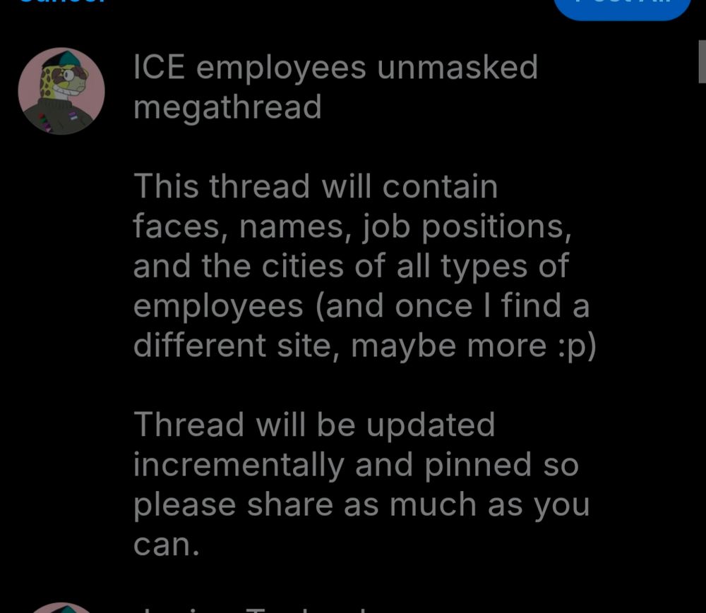 ICE employees unmasked megathread
This thread will contain
faces, names, job positions, and the cities of all types of employees (and once find a different site, maybe more :p) Thread will be updated
incrementally and pinned so
please share as much as you can.