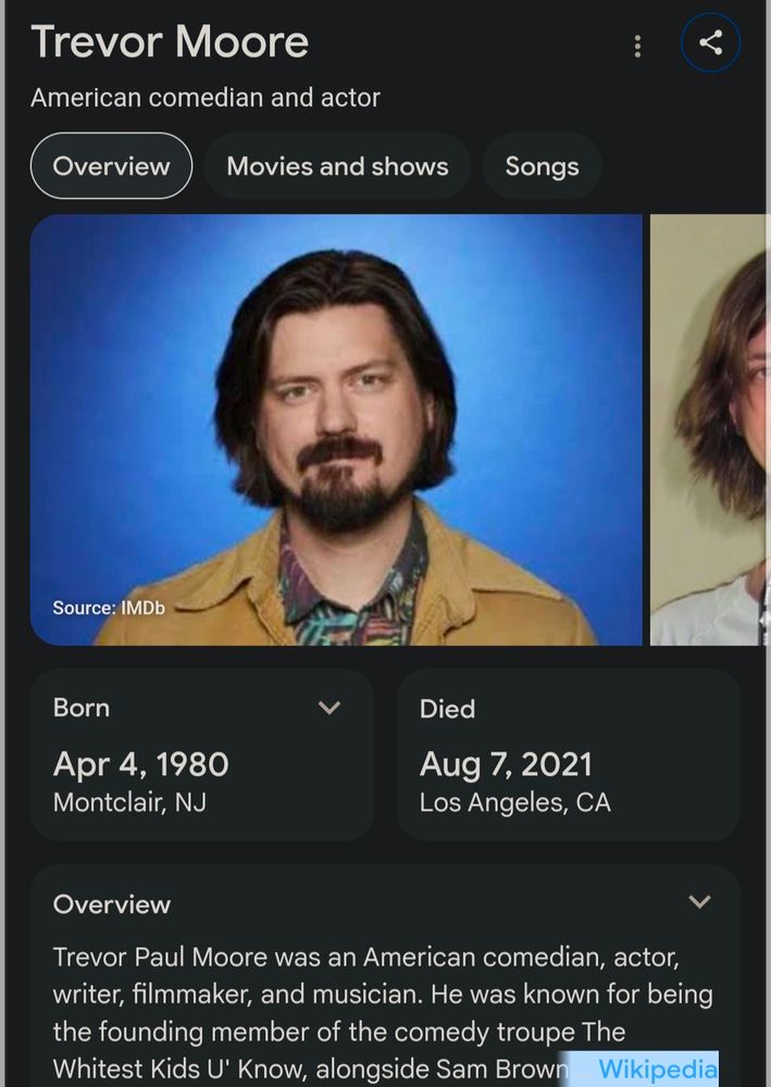 Trevor Moore died August 7th 2021