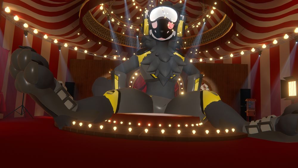 Stormy took part in a magic trick, and it ended up growing him, making him cramped inside the now small circus tent.