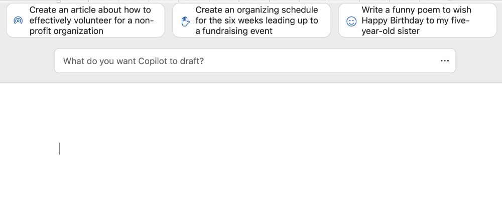 Copilot trying to take over MS Word.