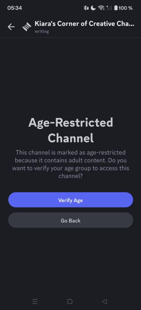 Discord Age Verification screen 