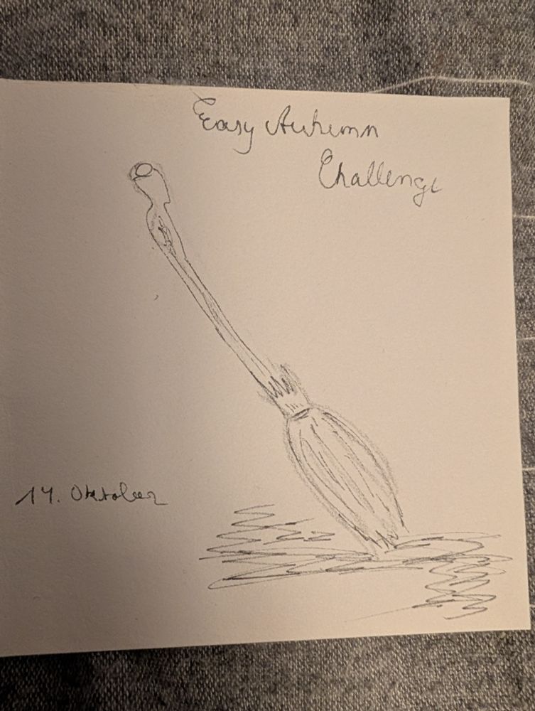 Heute habe ich für die Challenge einen Hexenbesen gezeichnet. 