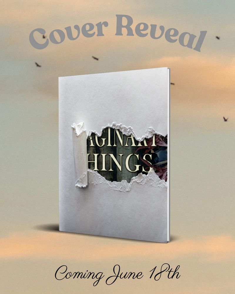 A torn page reveals a small section of a book cover. 