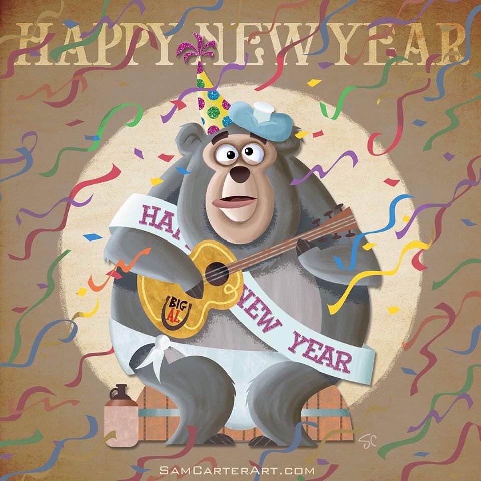 Happy New Year artwork featuring Big Al.