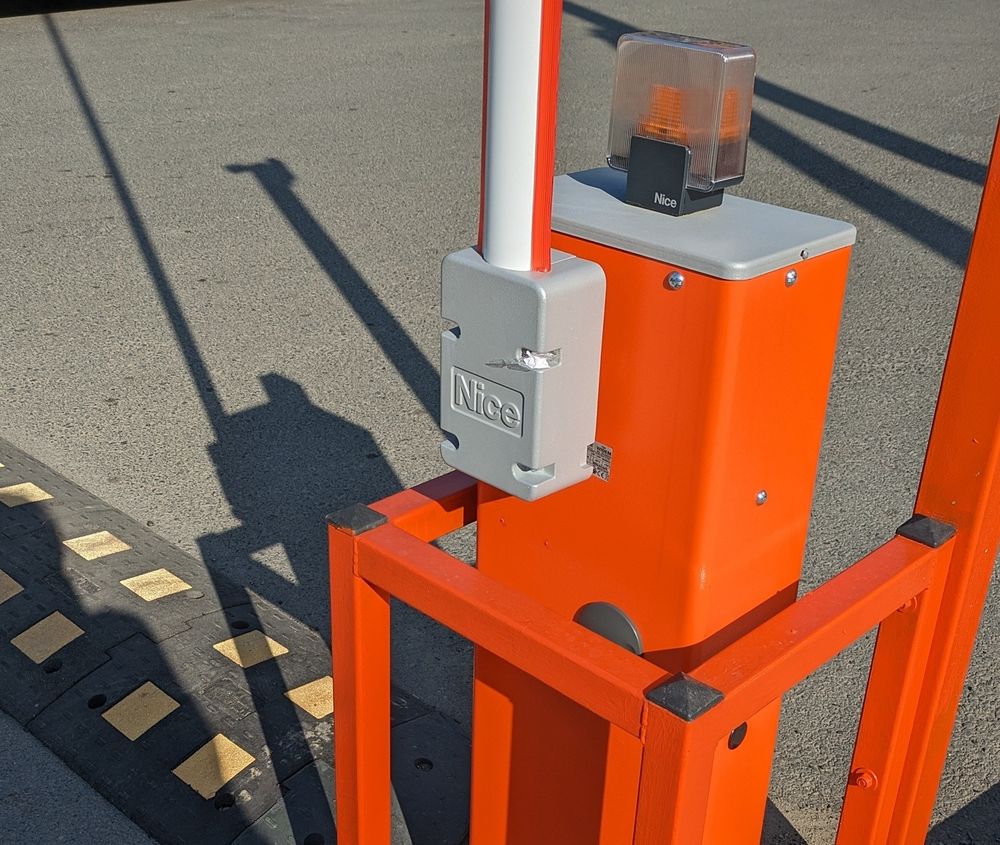 a barrier box with "Nice" engraved on it