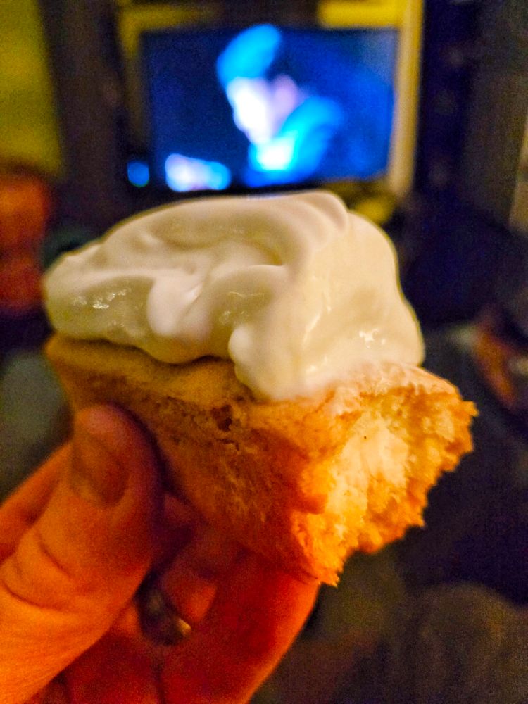 Gluten free Twinkie and whipped cream 