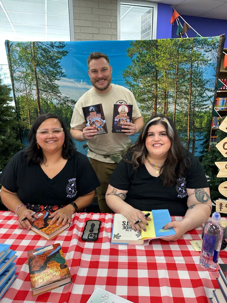 Me and author Julie Murphy and Will with our Camp Sylvania books