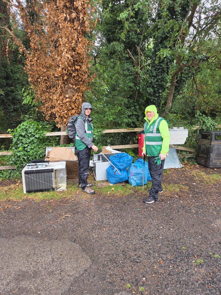 Joe and Chris with all the litter they collected