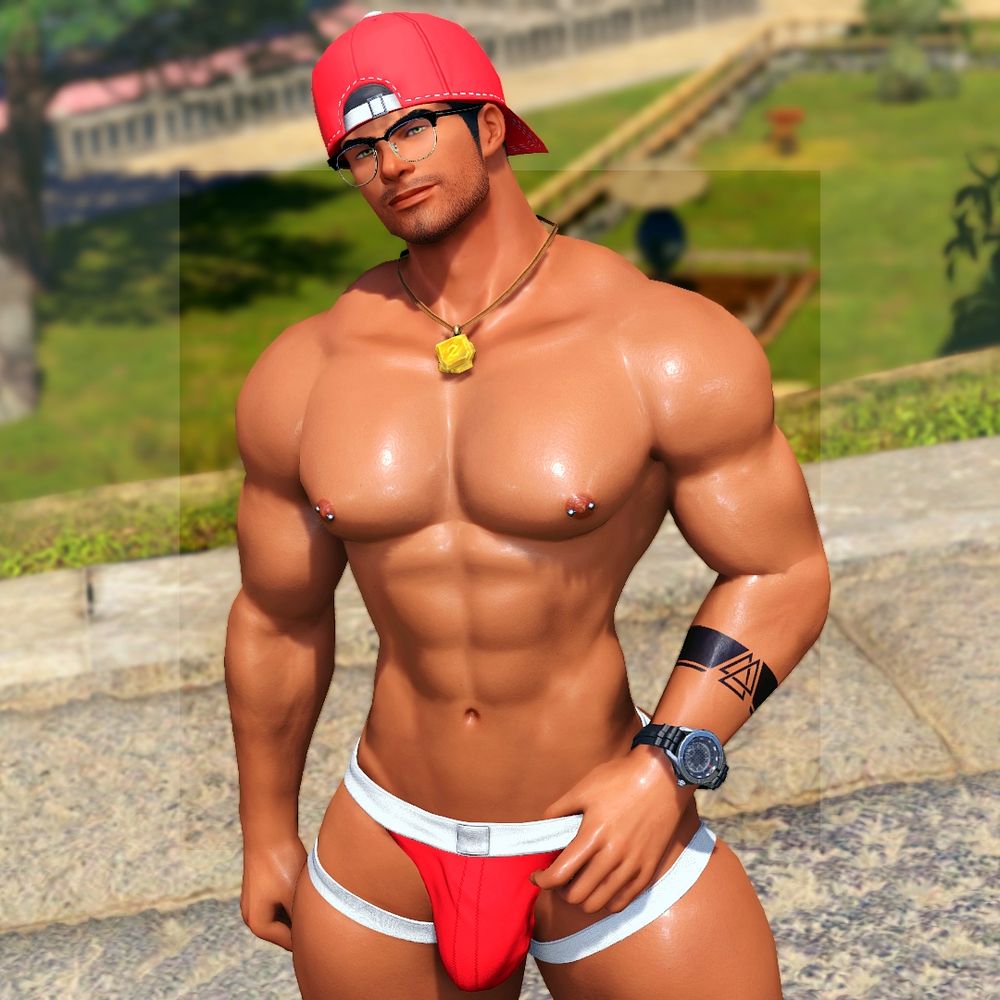 Theo wearing next to nothing showing off his physique